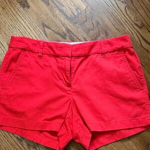 J. Crew Bright Red Cotton Bermuda Shorts
